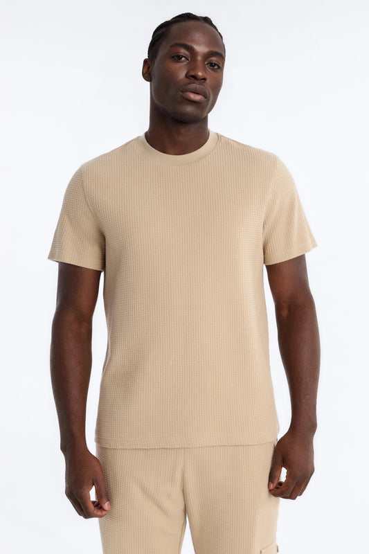 Culver City Waffle Knit Tee - Stone