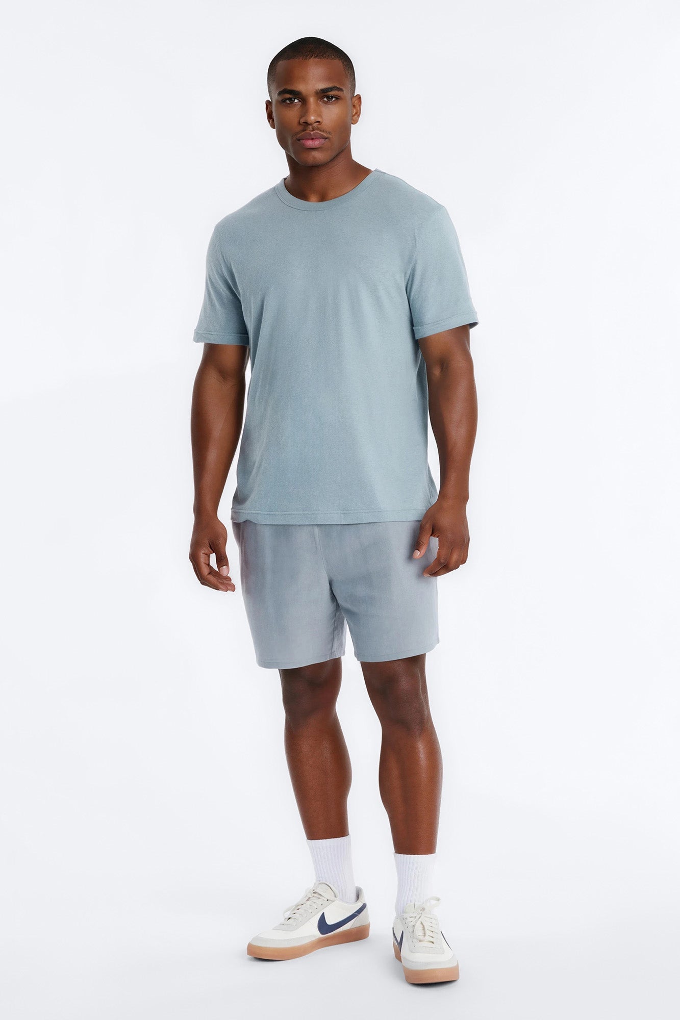 Bahamas Linen Slim Short - Slate Blue