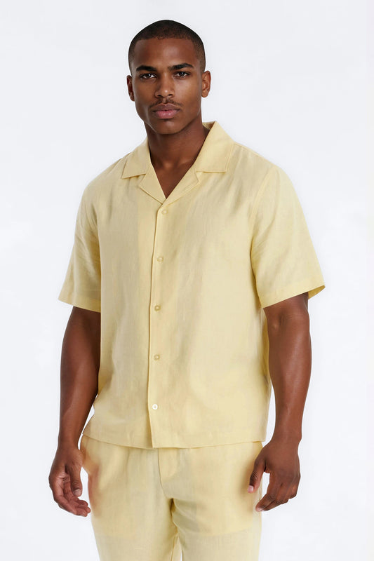 Bahamas Linen Shirt - Butter Yellow