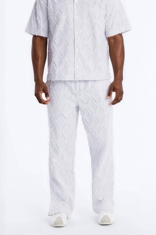 Straight Sahara Stripe Pant - White