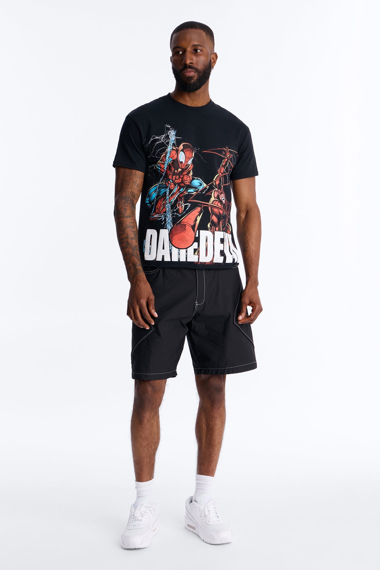 Daredevil And Spiderman Boxy Short Sleeve Tee - Black