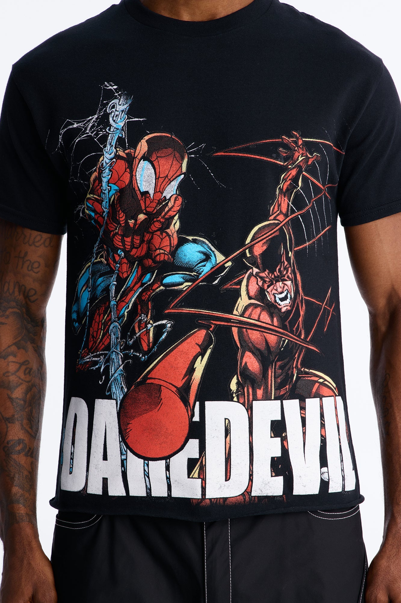 Daredevil And Spiderman Boxy Short Sleeve Tee - Black