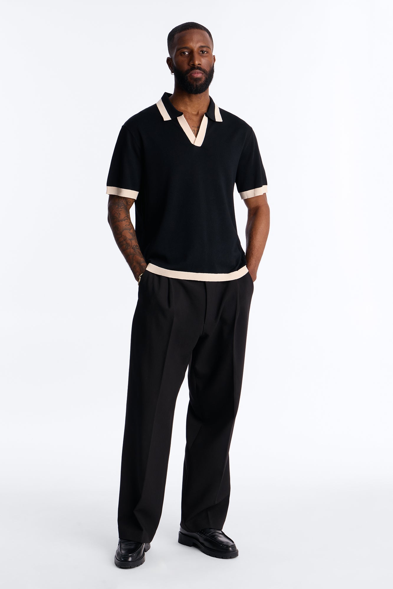 Rue Saint Johnny Collar Polo - Black