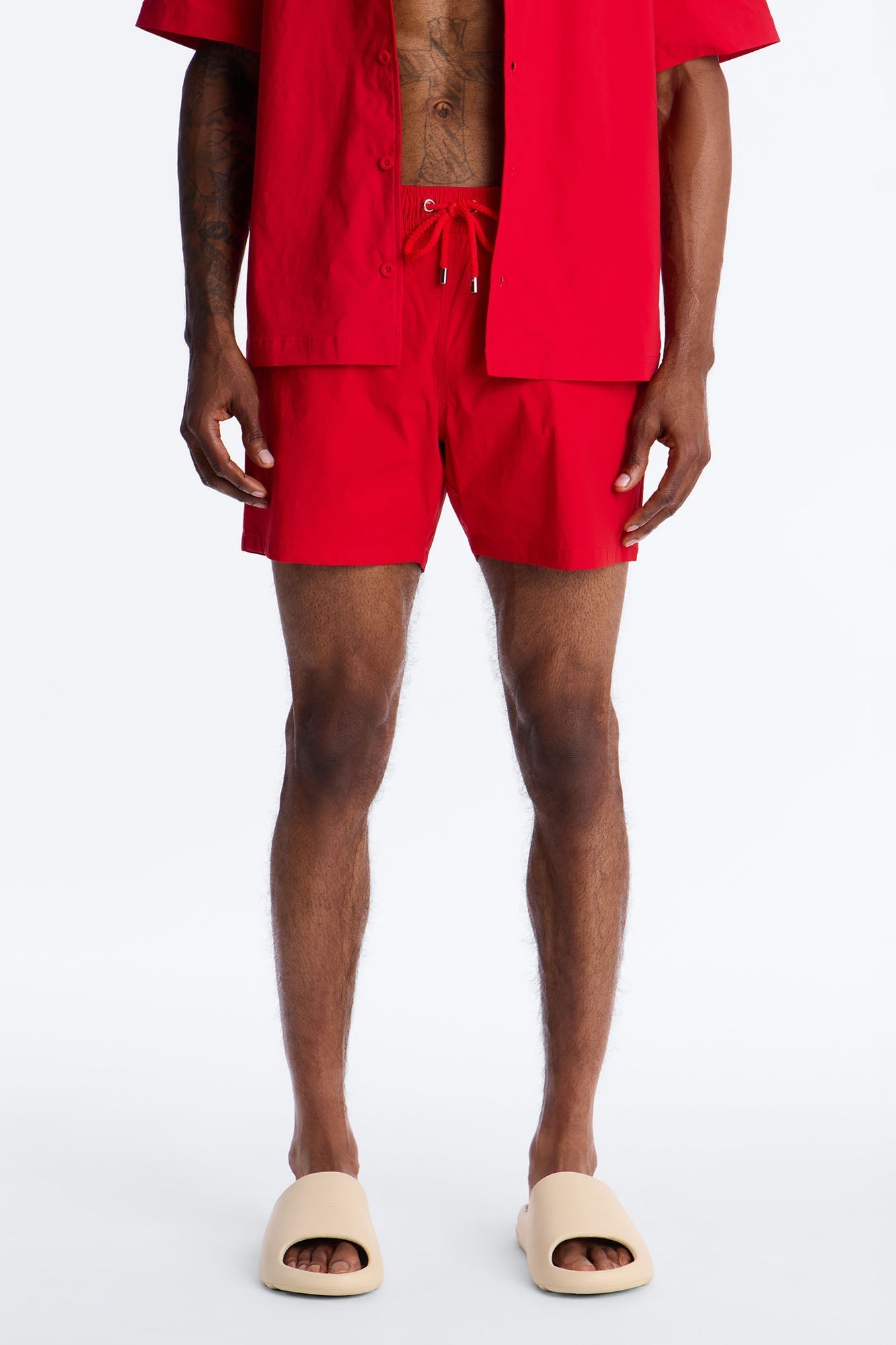 Montez Stretch Swim Trunk 6″ - Brick Red