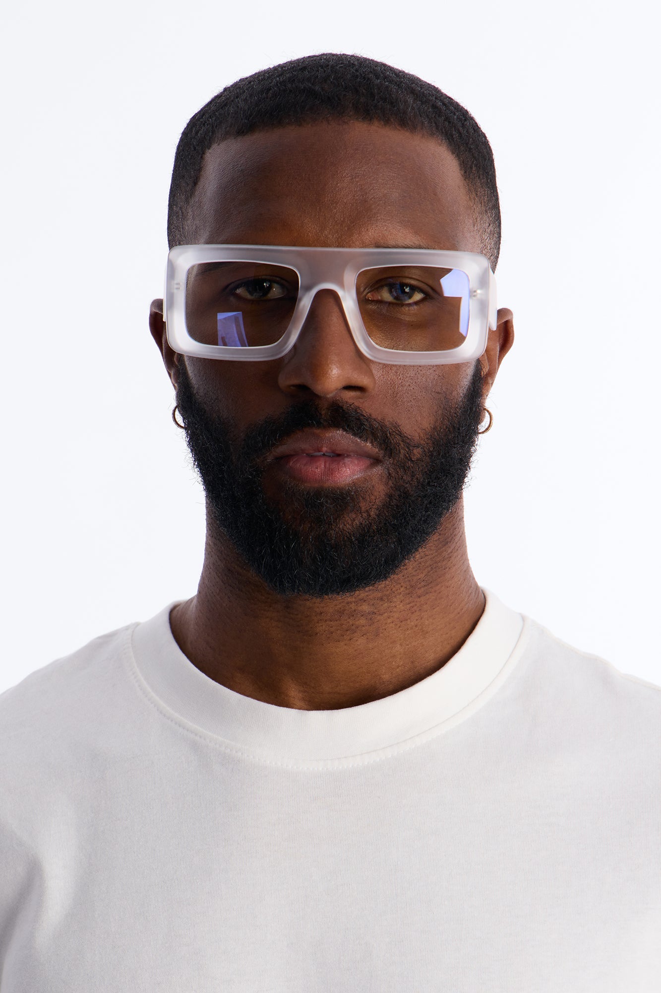 Prestige Matte Flat Top Sunglasses - Clear