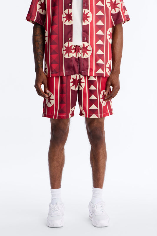 Toscana Geo Relaxed Short - Red