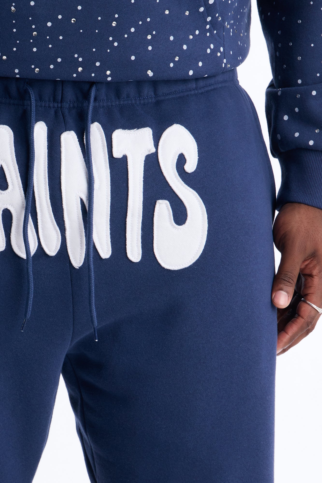 Saints Rhinestones Sweatpants - Navy
