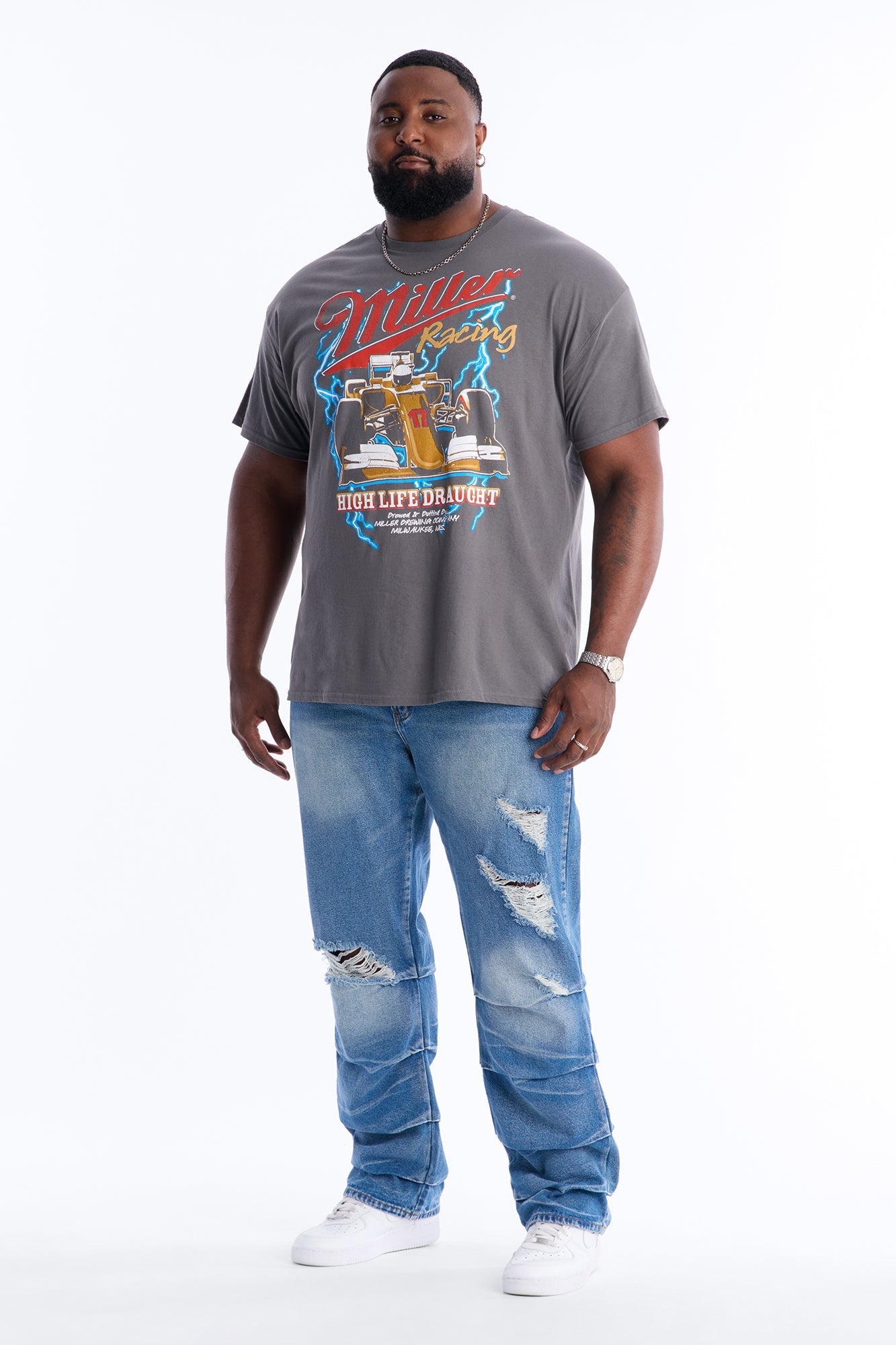 Straight Down The Street Ripped Jeans - Medium Blue Wash