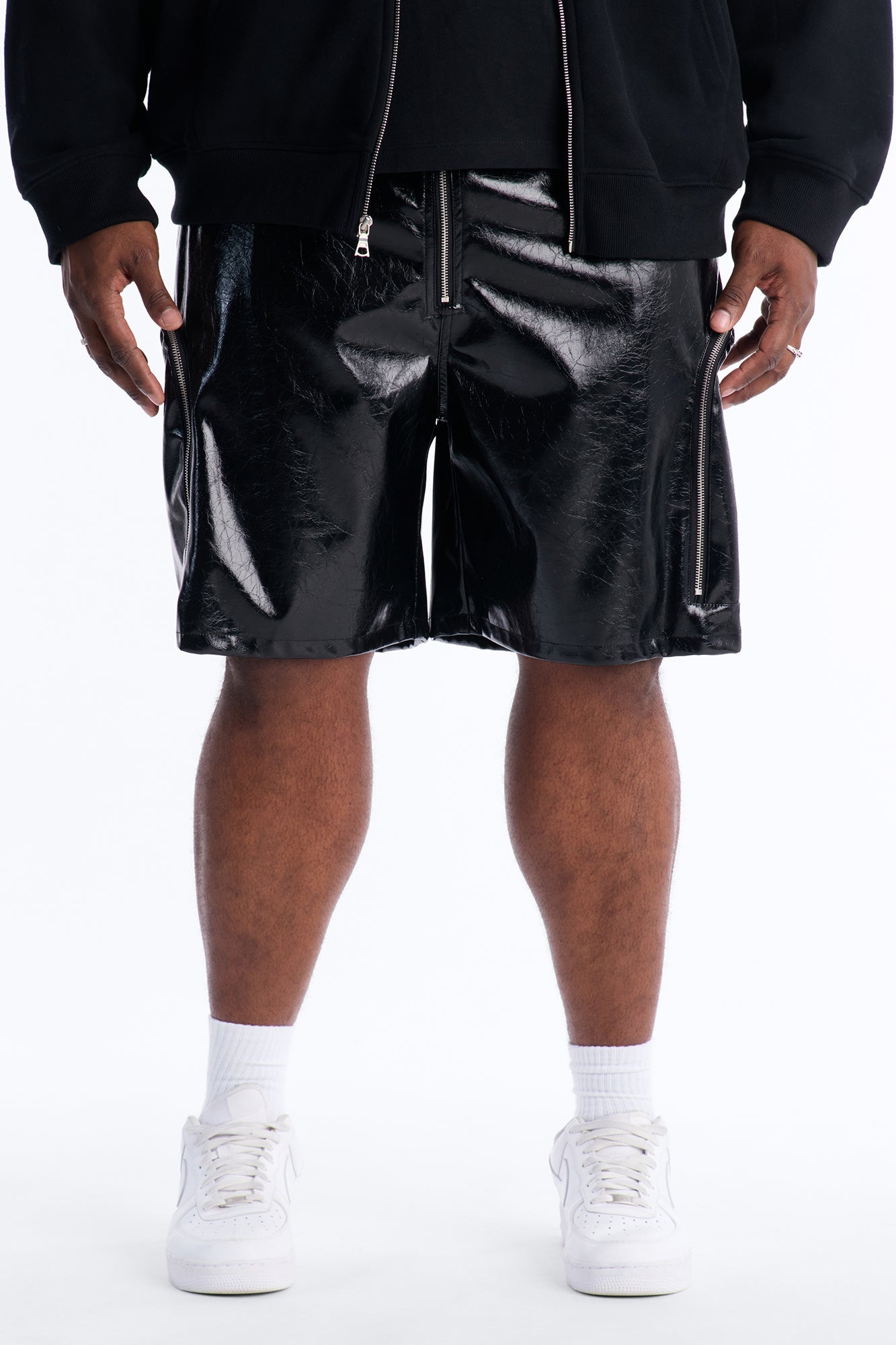 Relaxed Concordia Faux Leather Short - Black