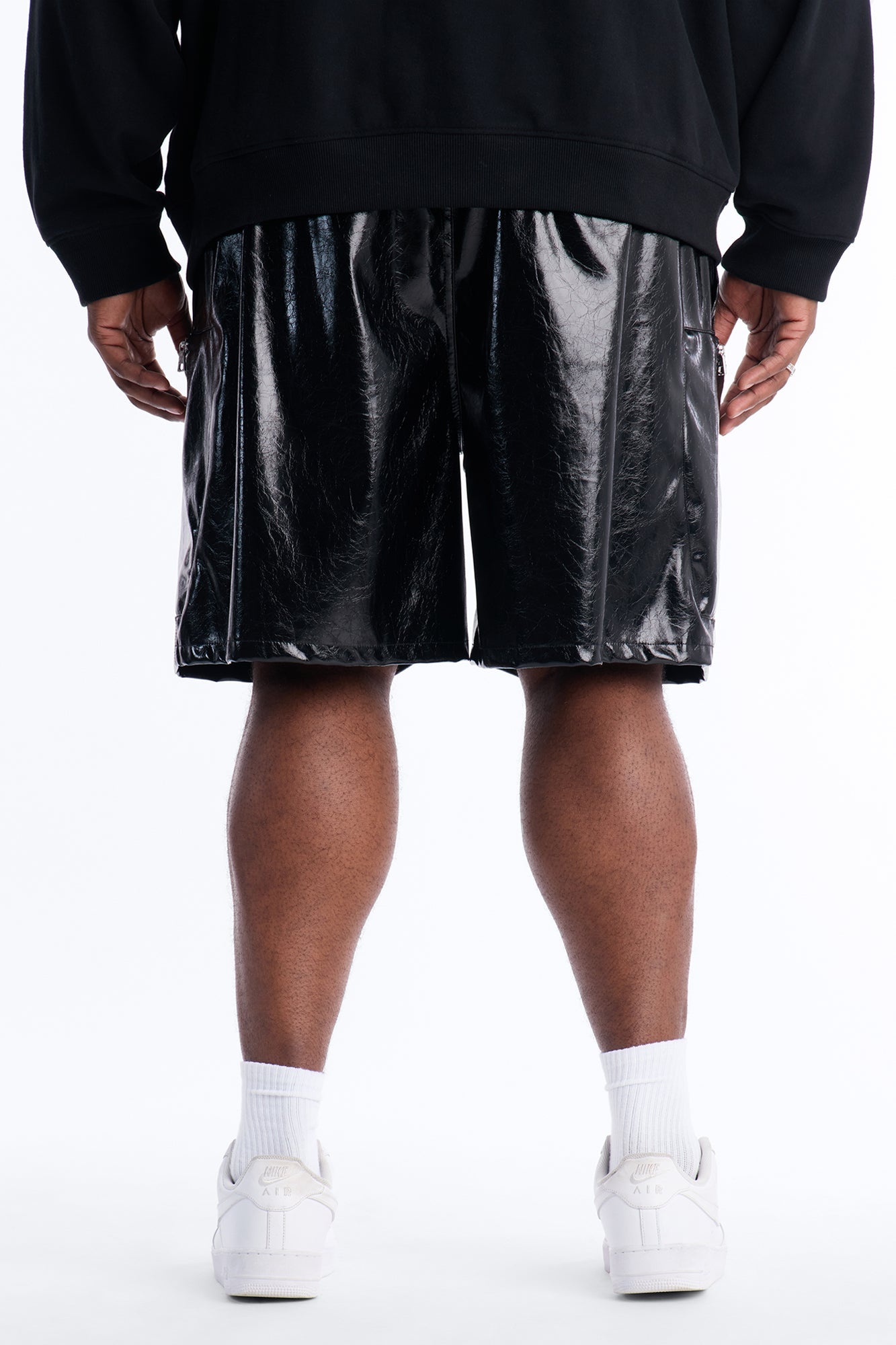 Relaxed Concordia Faux Leather Short - Black