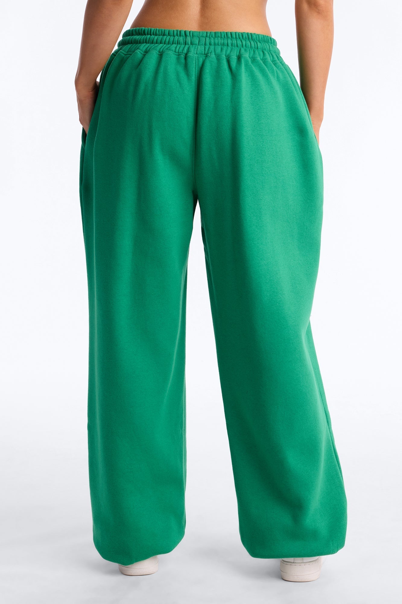 Mia Pleated Fleece Jogger Pants - Green NEWFASHIONEDGE