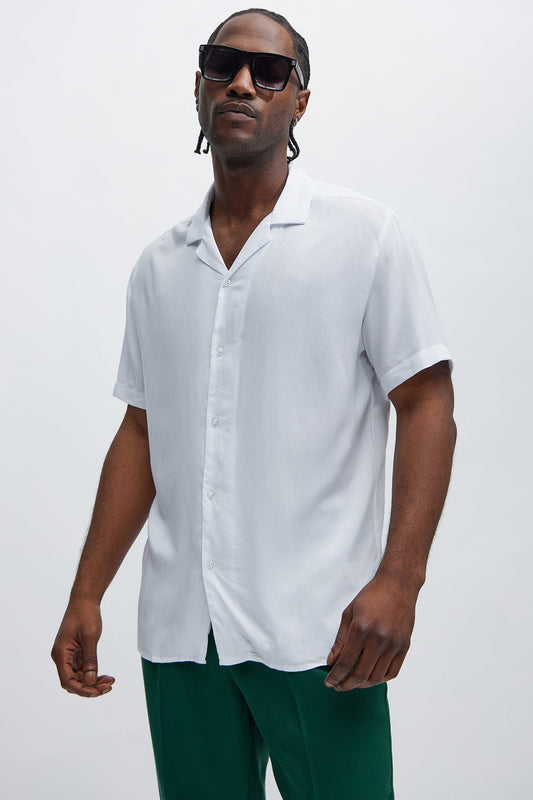 Dawson Relaxed Short Sleeve Cuban Collar Shirt - White