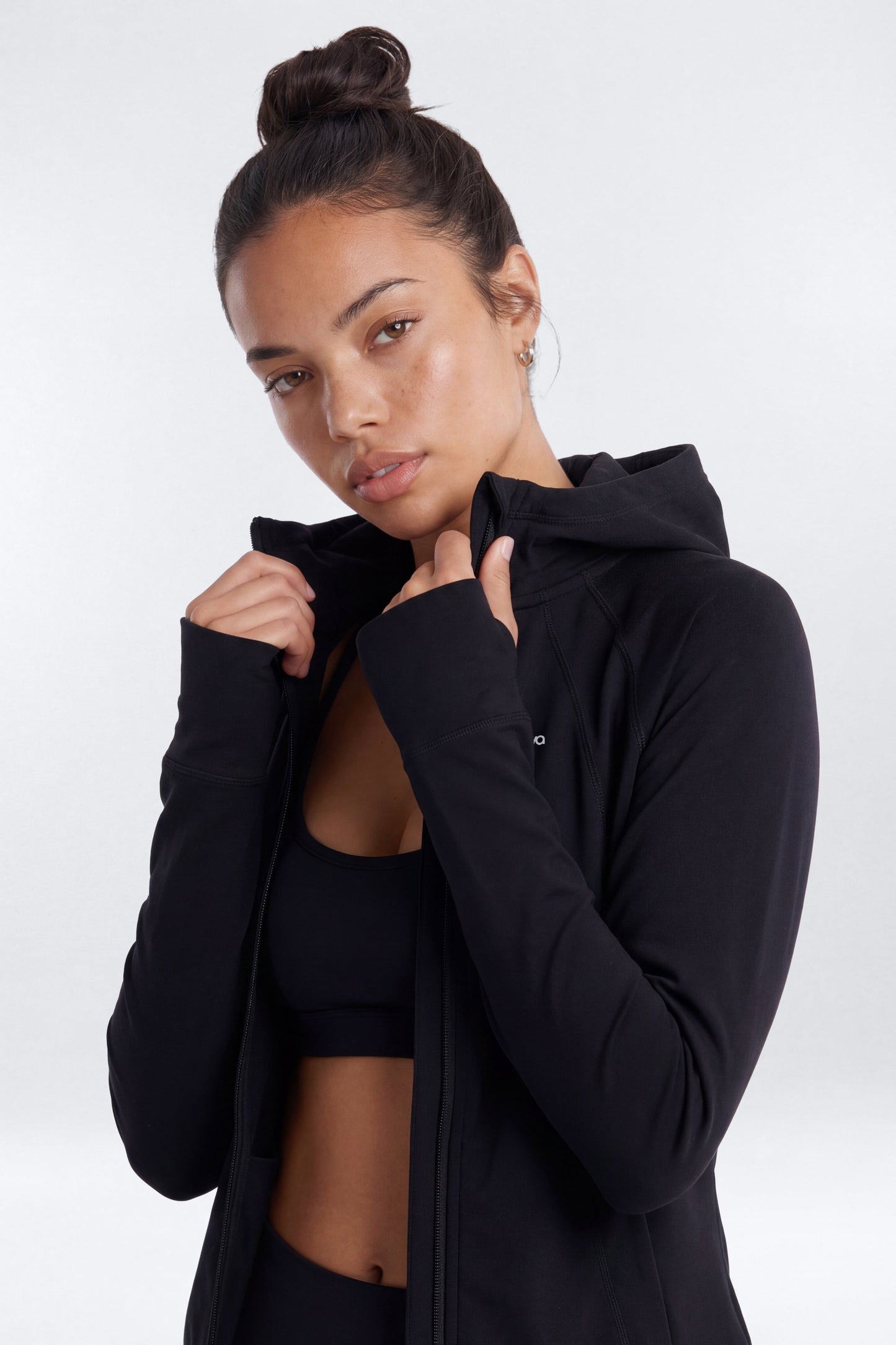ProStretch™ Front Zip Hoodie Jacket - Black NEWFASHIONEDGE