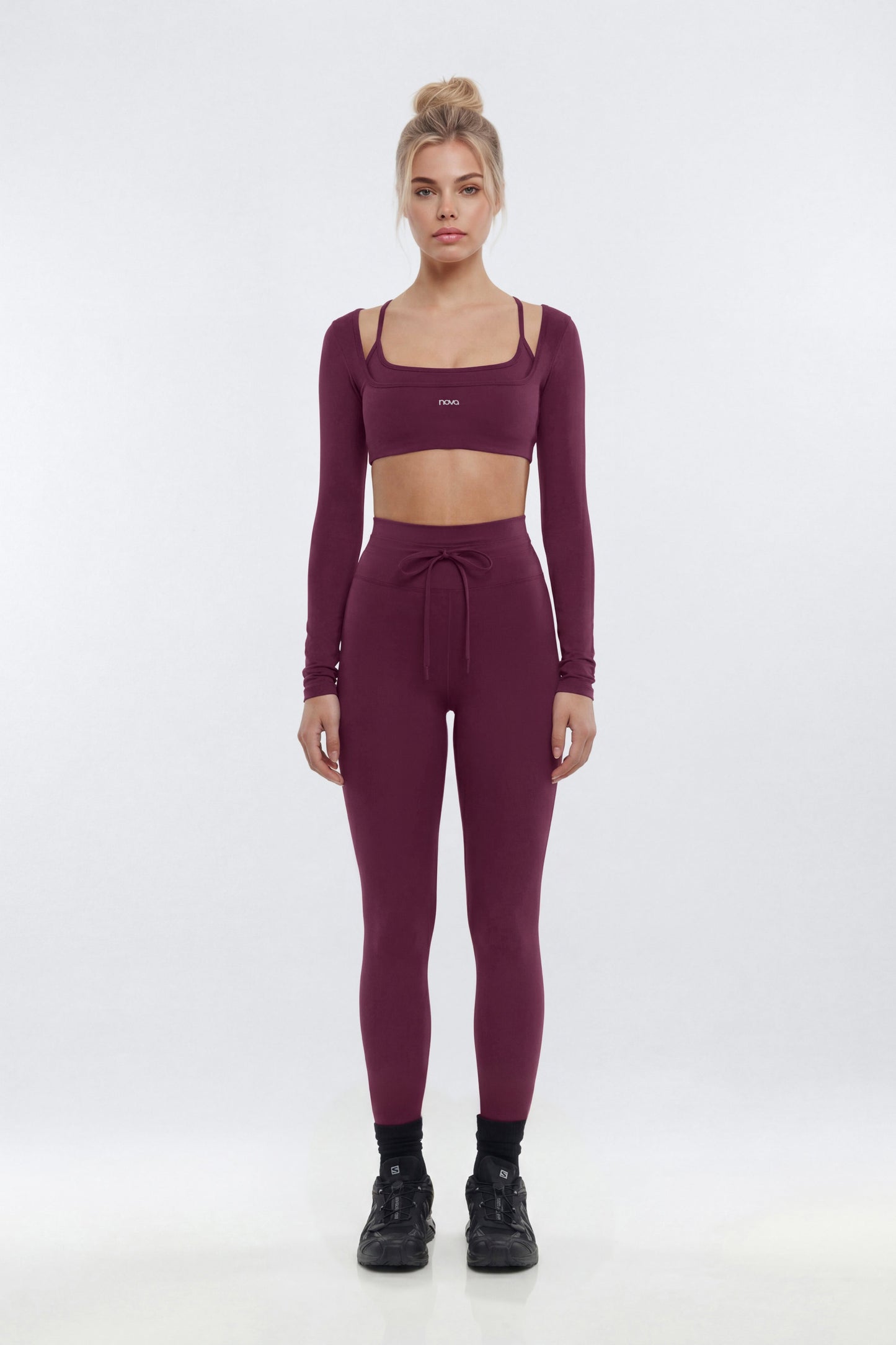 ProStretch™ 27″ High Rise Drawstring Legging - Merlot