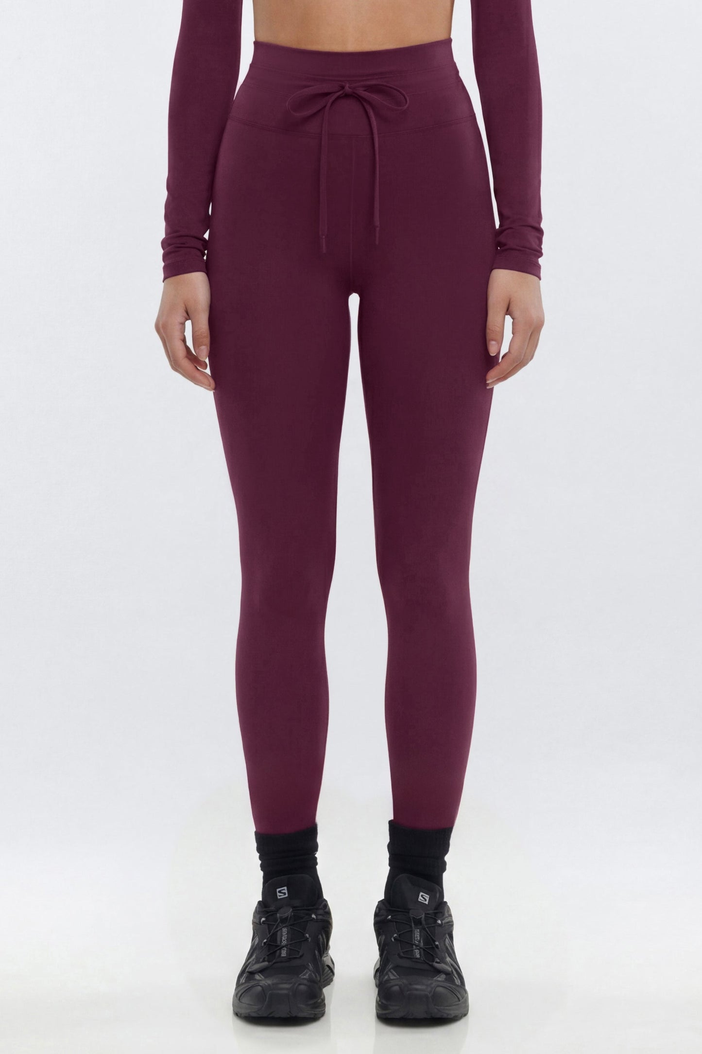 ProStretch™ 27″ High Rise Drawstring Legging - Merlot