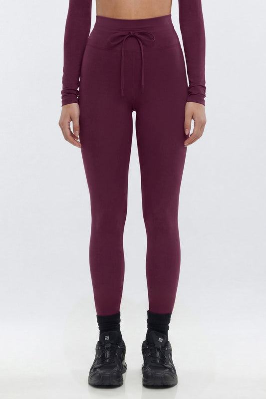 ProStretch™ 27″ High Rise Drawstring Legging - Merlot