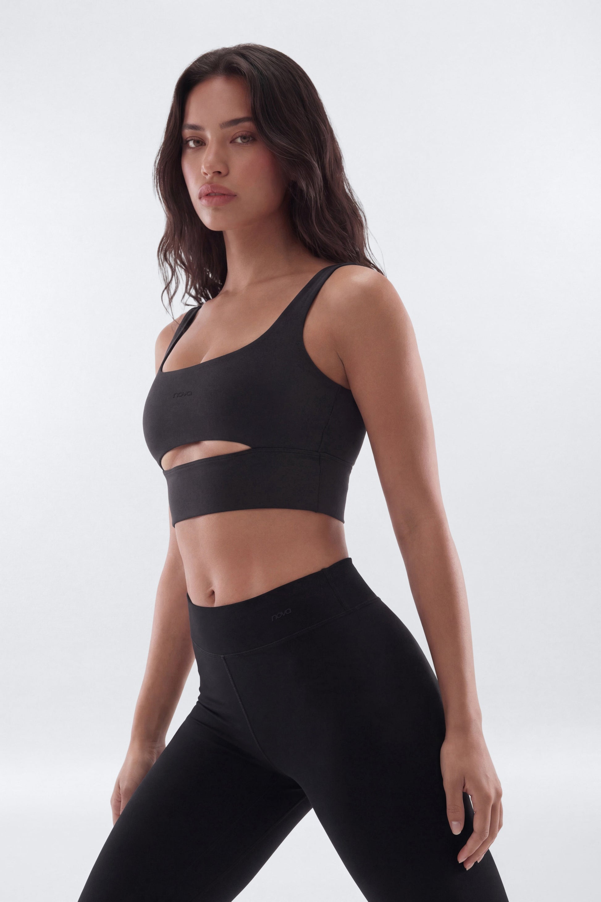 ButterSoft™ Cut Out Long Line Sports Bra - Black NEWFASHIONEDGE