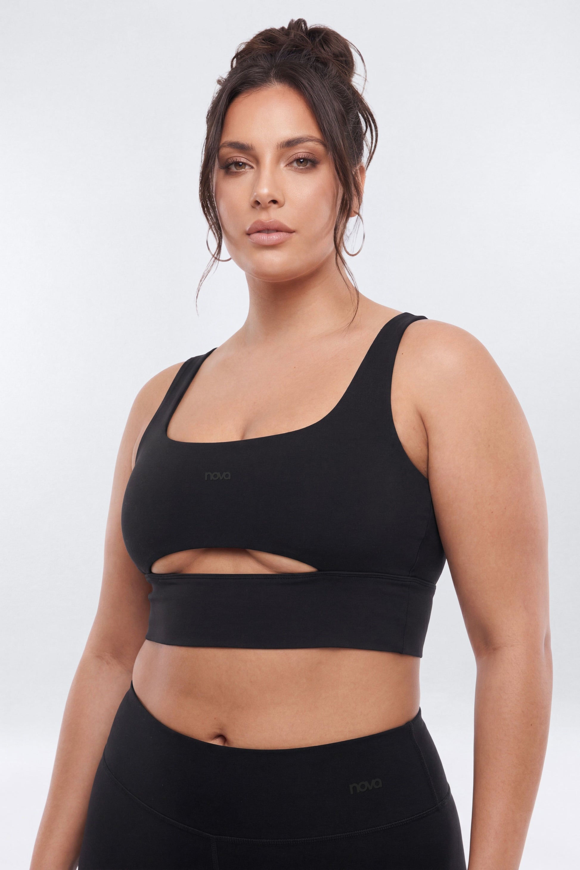 ButterSoft™ Cut Out Long Line Sports Bra - Black NEWFASHIONEDGE