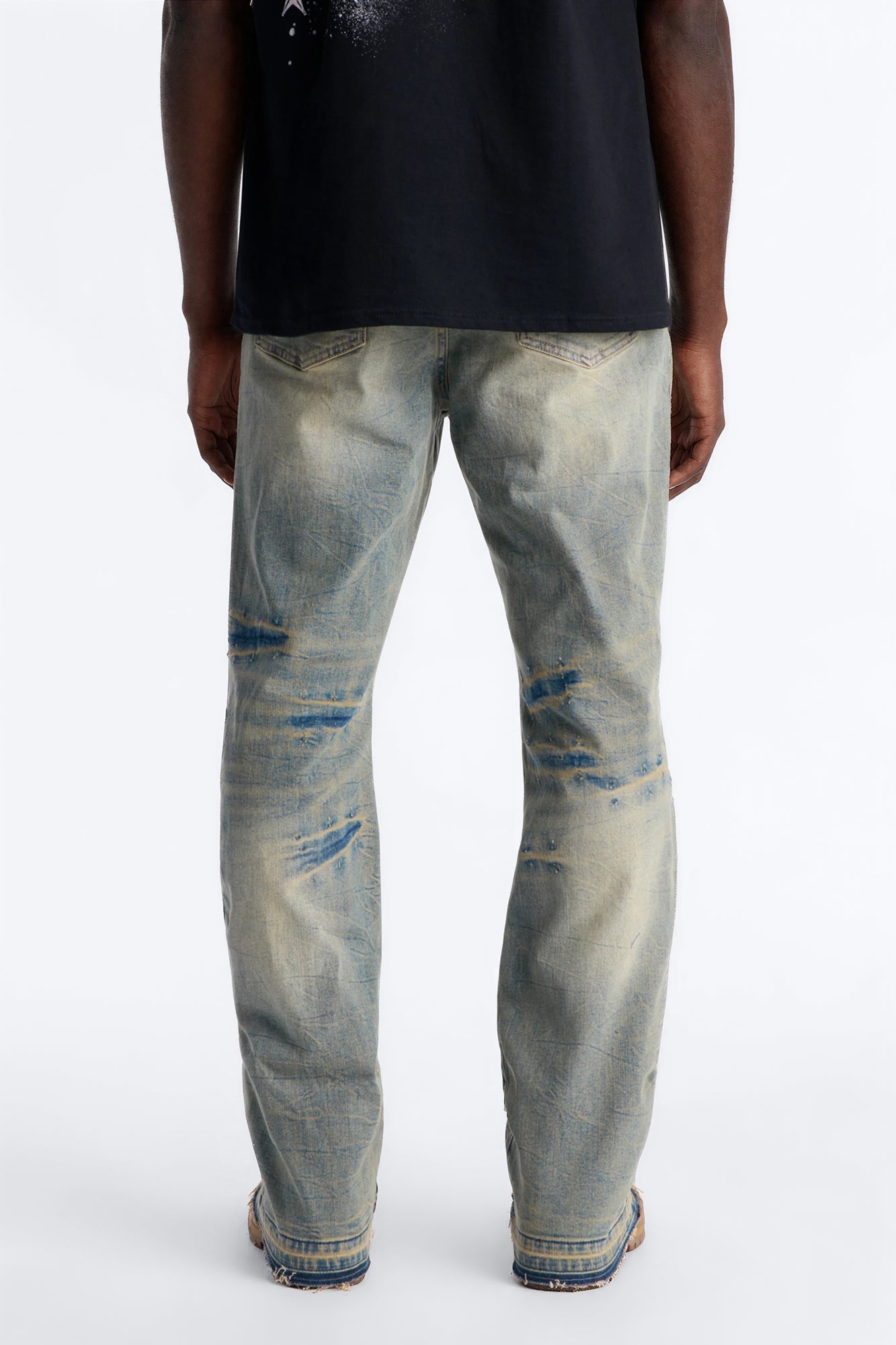 Undercover Slim Stacked Flare Jeans - Vintage Blue Wash