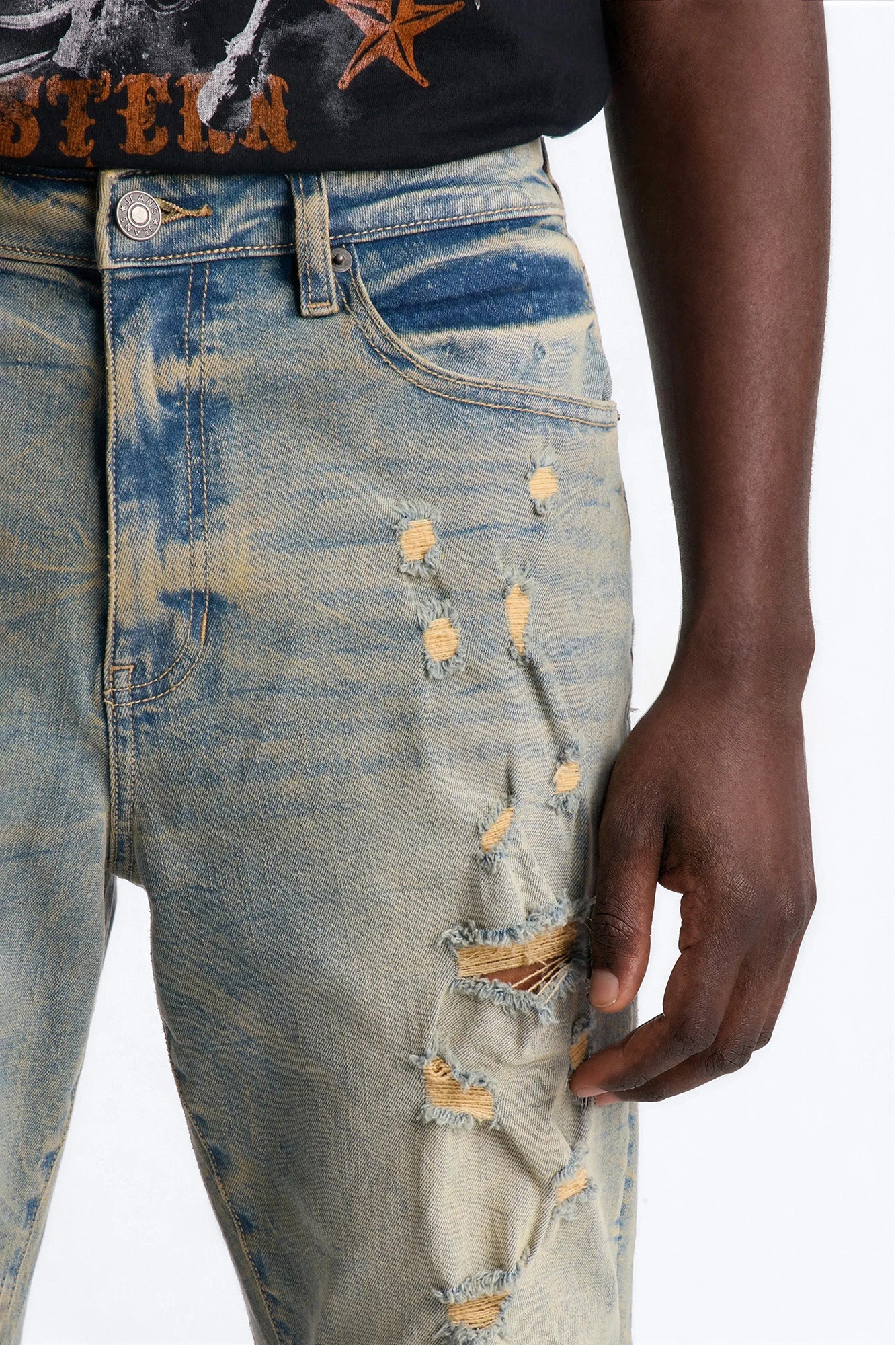 Undercover Slim Stacked Flare Jeans - Vintage Blue Wash