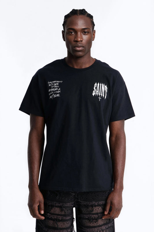 Saint Fear Nothing Oversized Short Sleeve Tee - Black