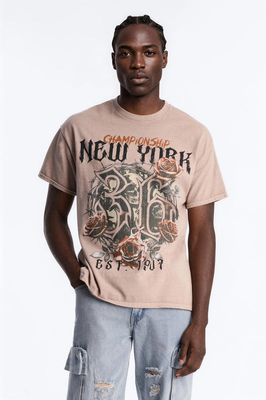 Championship NYC Oversized Short Sleeve Tee - Taupe