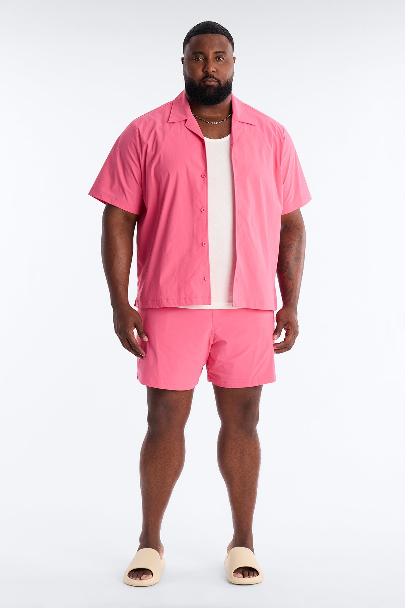 Montez Stretch Swim Trunk 6″ - Hot Pink