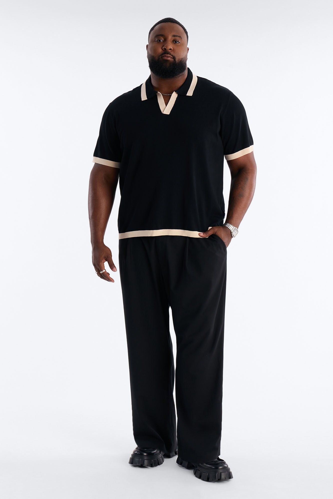 Rue Saint Johnny Collar Polo - Black