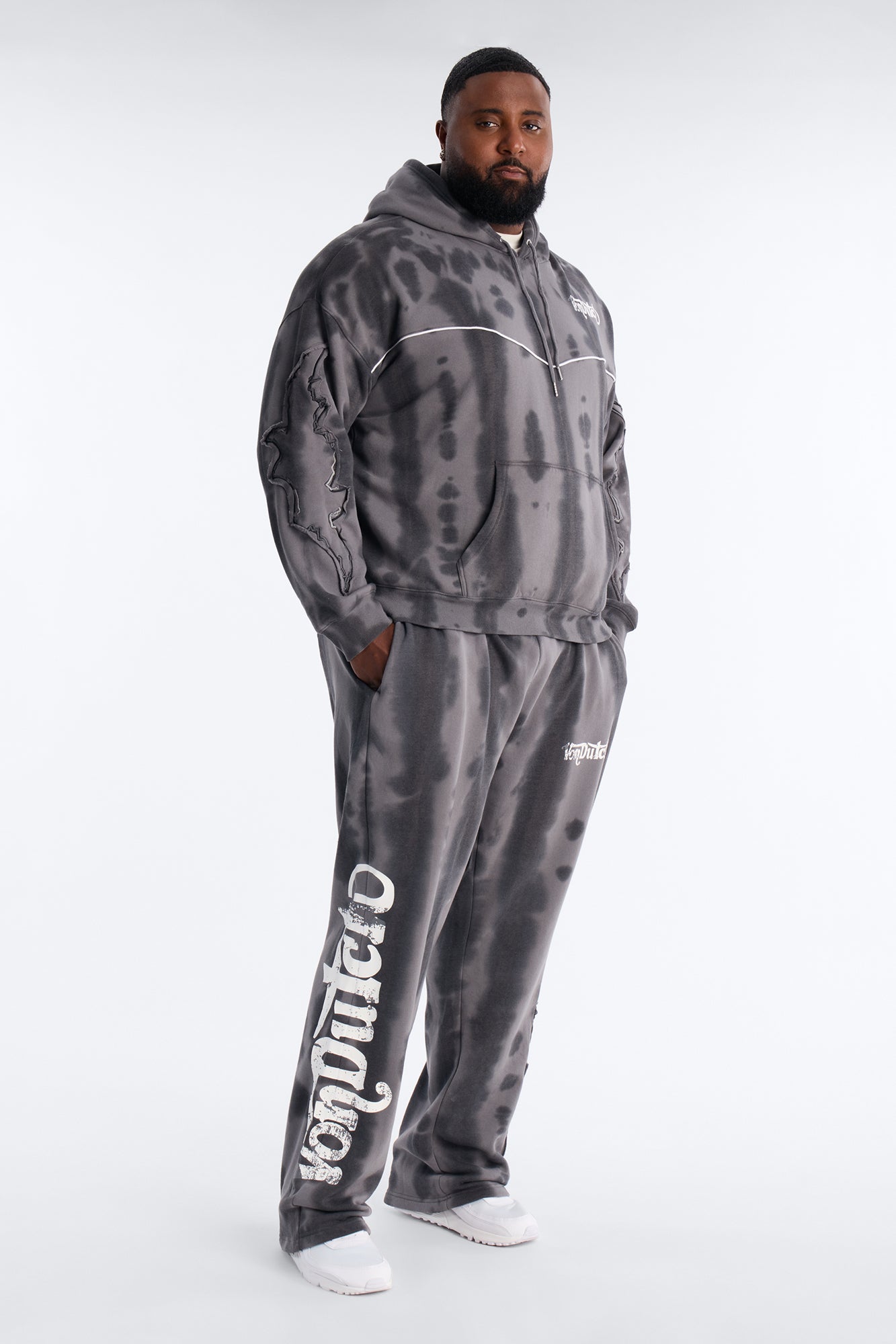 Baggy Von Dutch Outlaw Raw Edge Sweatpants - Charcoal