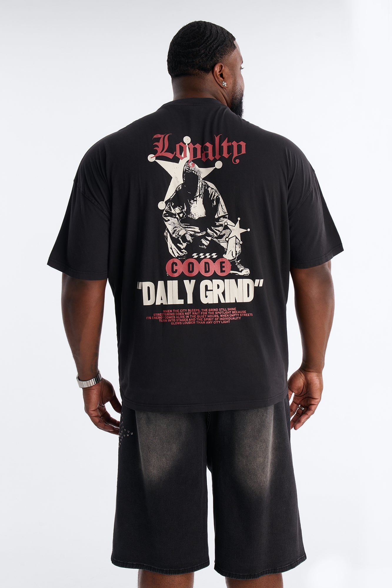 Daily Grind Oversized Short Sleeve Tee - Black Wash