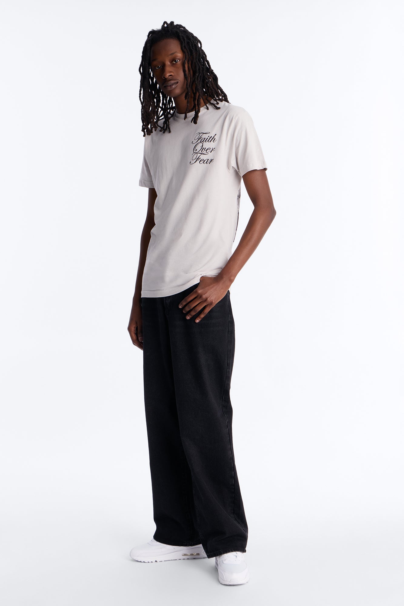 Eternal Faith Over Fear Short Sleeve Tee - Grey