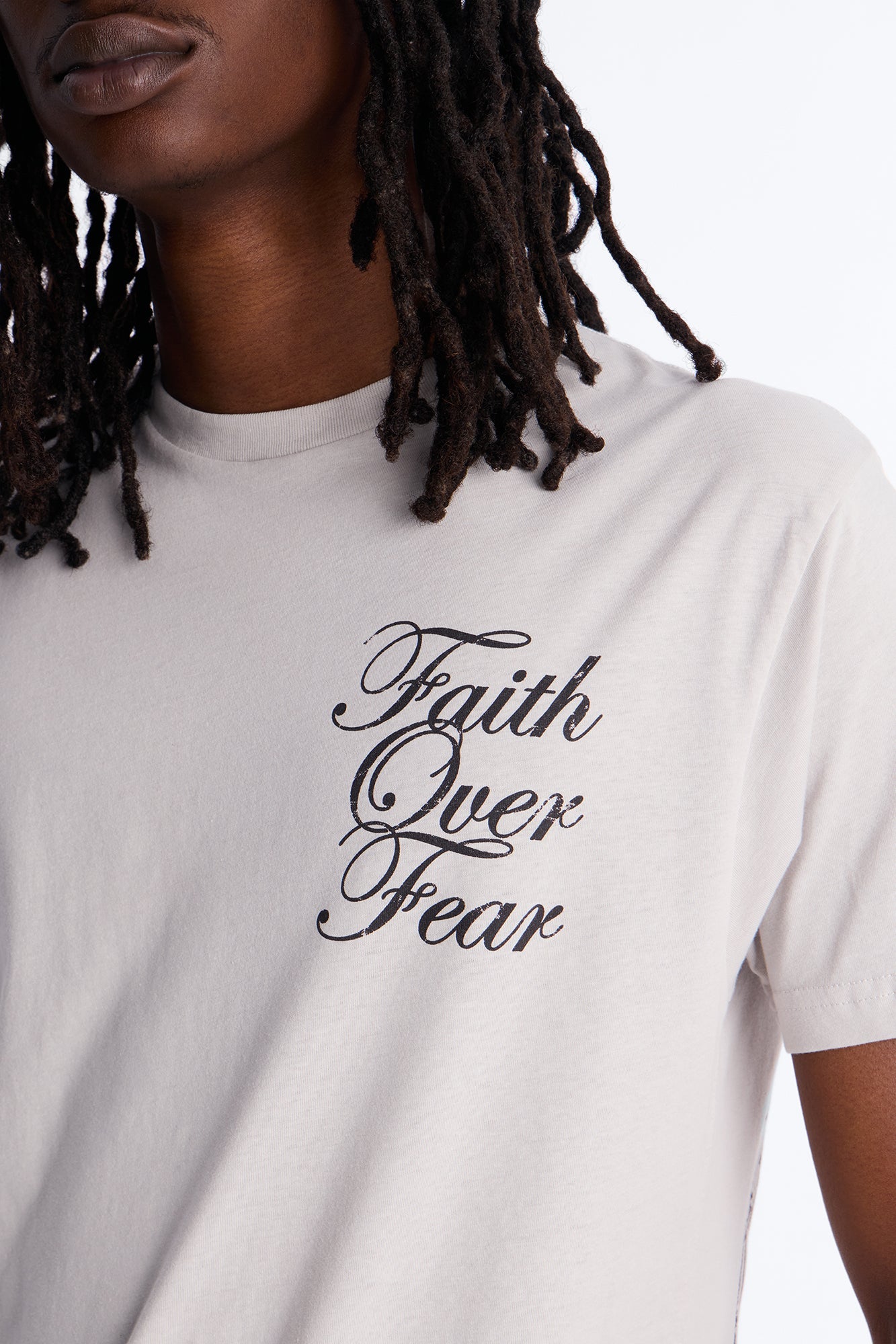Eternal Faith Over Fear Short Sleeve Tee - Grey