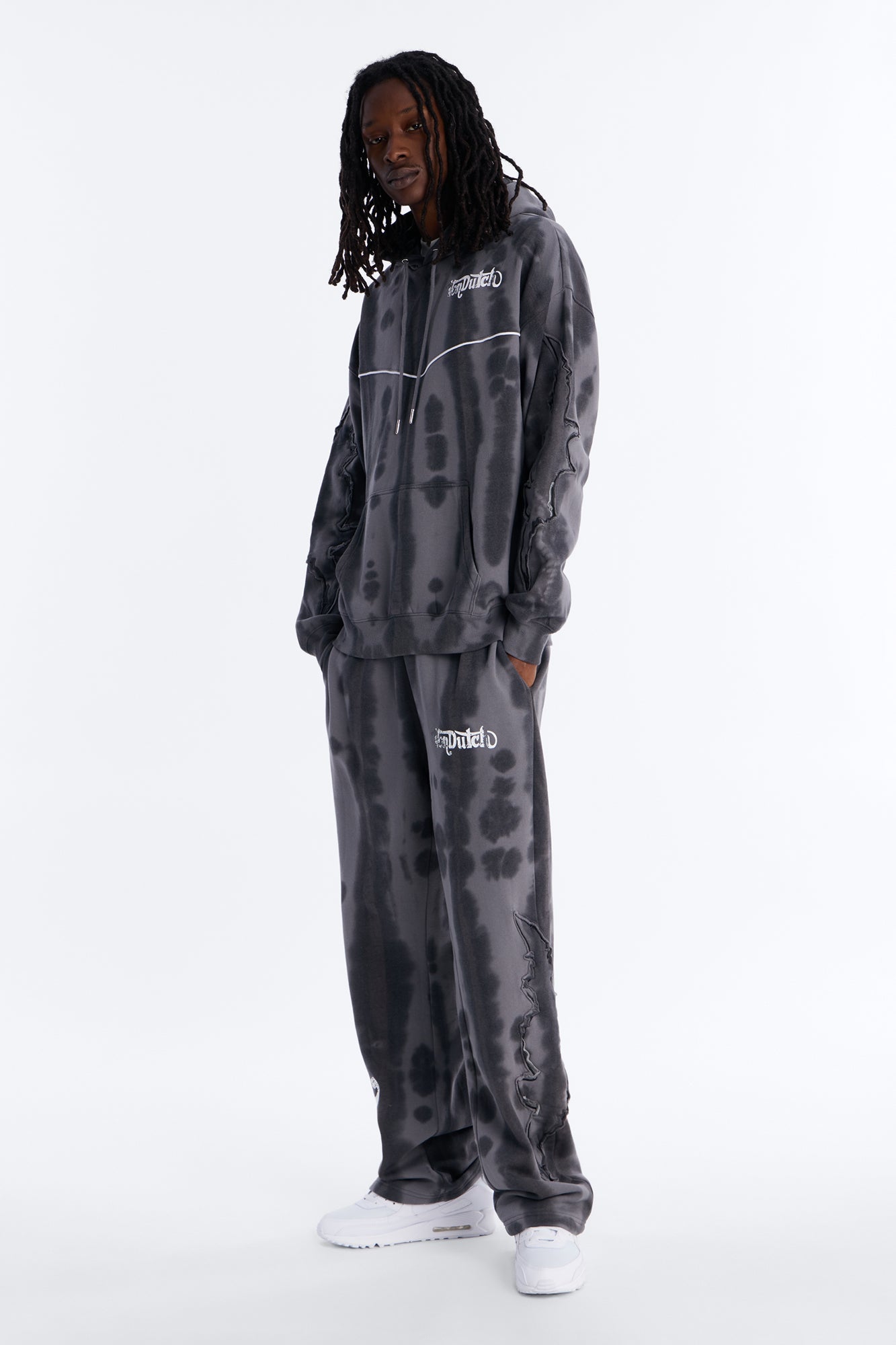 Von Dutch Outlaw Raw Edge Hoodie - Charcoal
