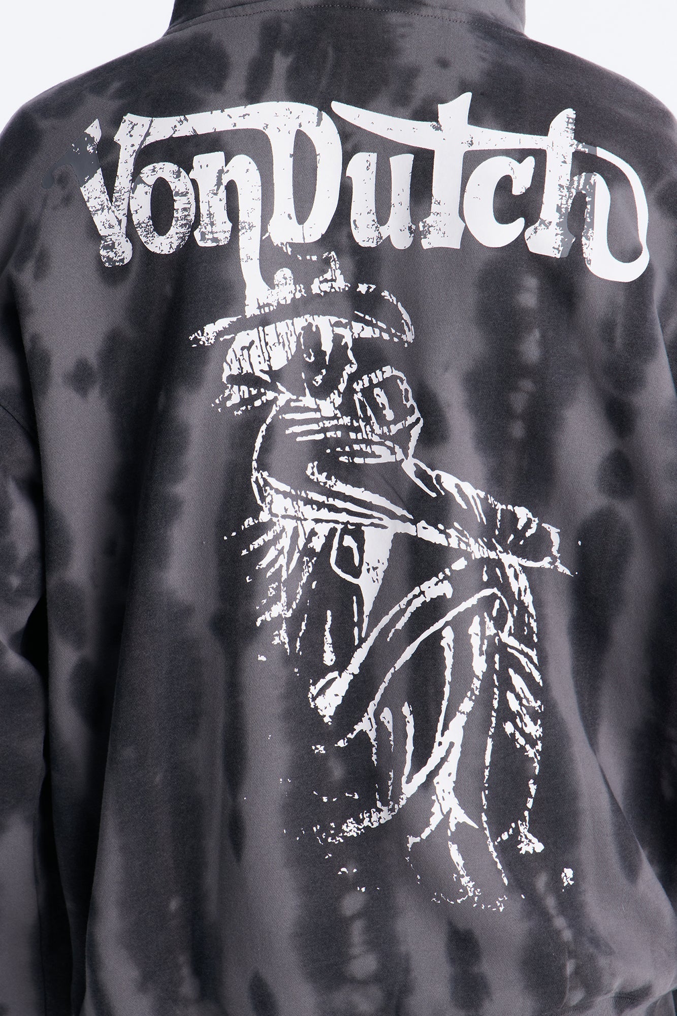 Von Dutch Outlaw Raw Edge Hoodie - Charcoal