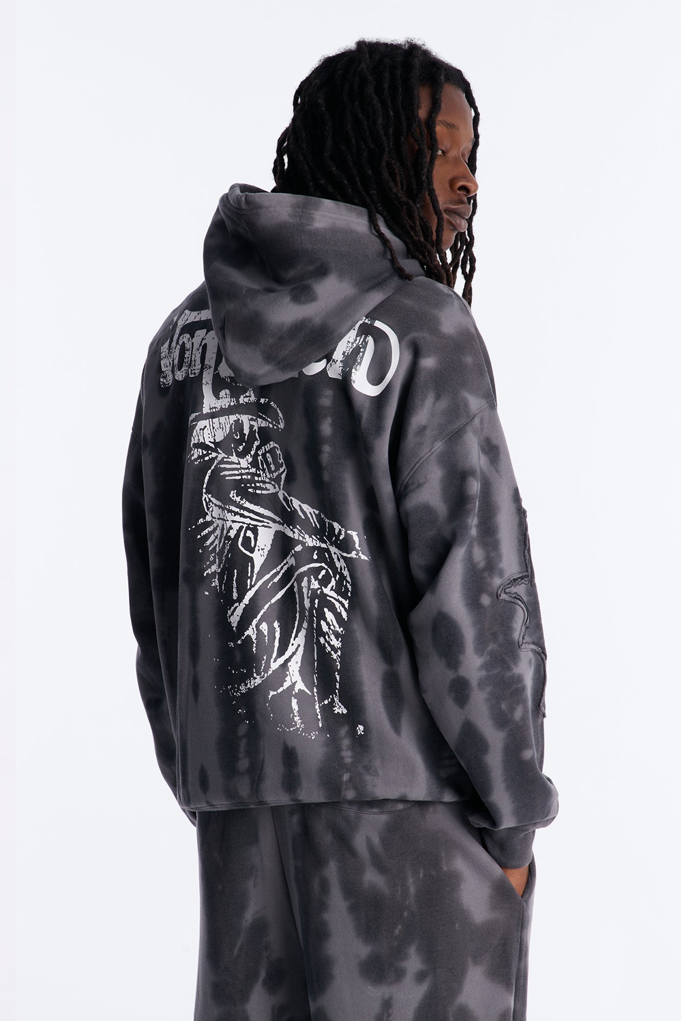 Von Dutch Outlaw Raw Edge Hoodie - Charcoal