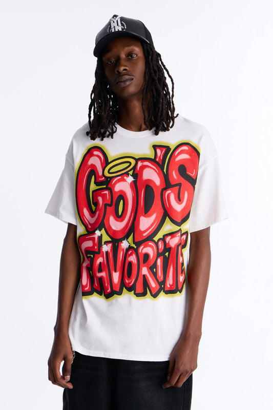God's Favorite Oversized Short Sleeve Tee - White