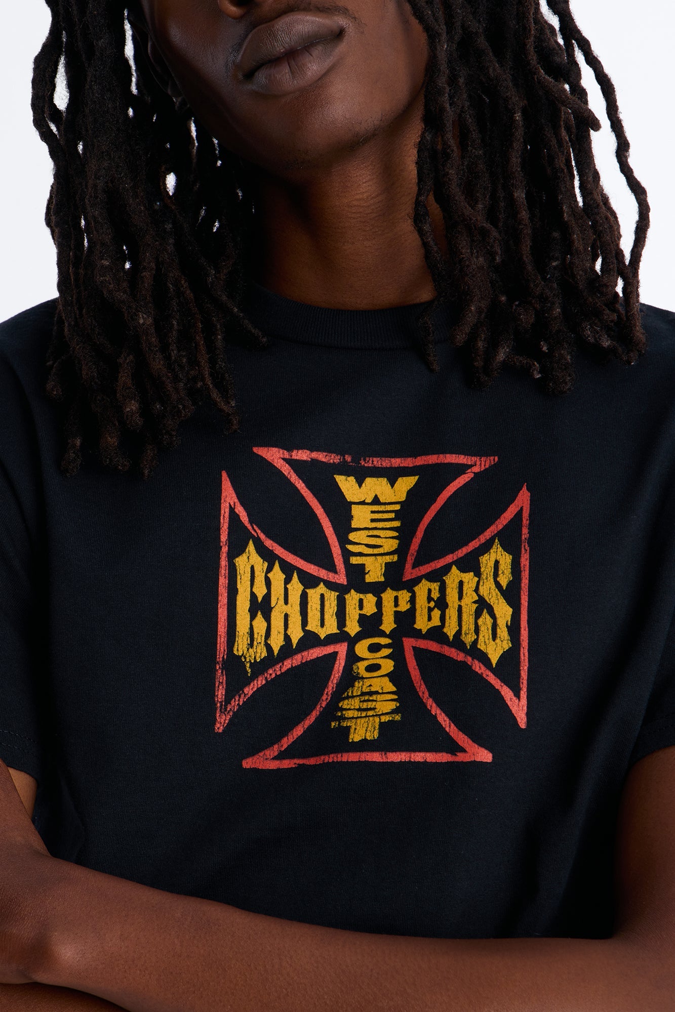 West Coast Choppers Cobra Puff Print Short Sleeve Tee - Black