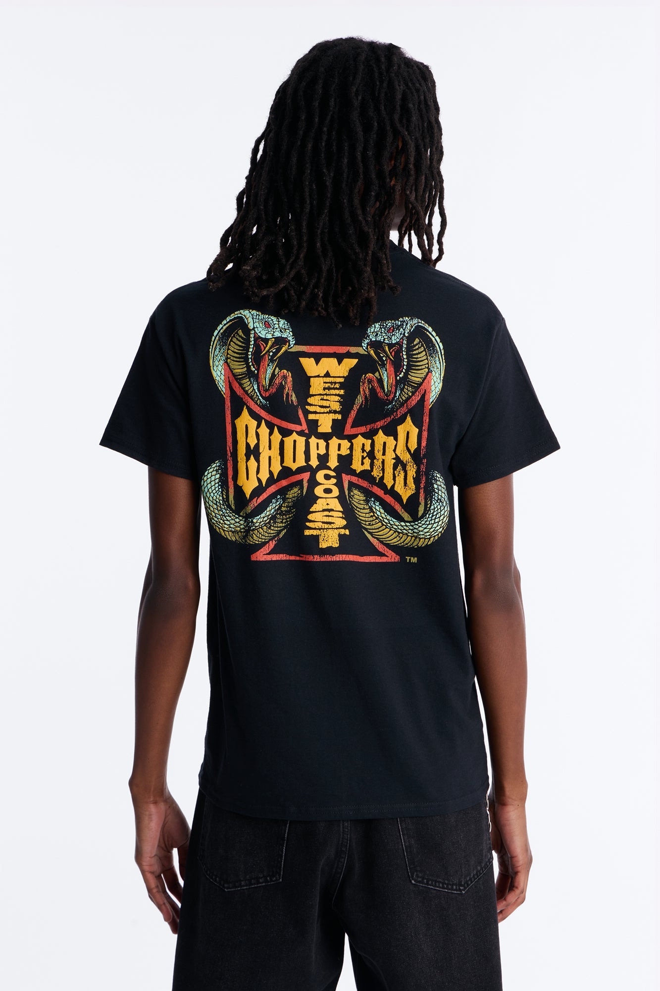 West Coast Choppers Cobra Puff Print Short Sleeve Tee - Black