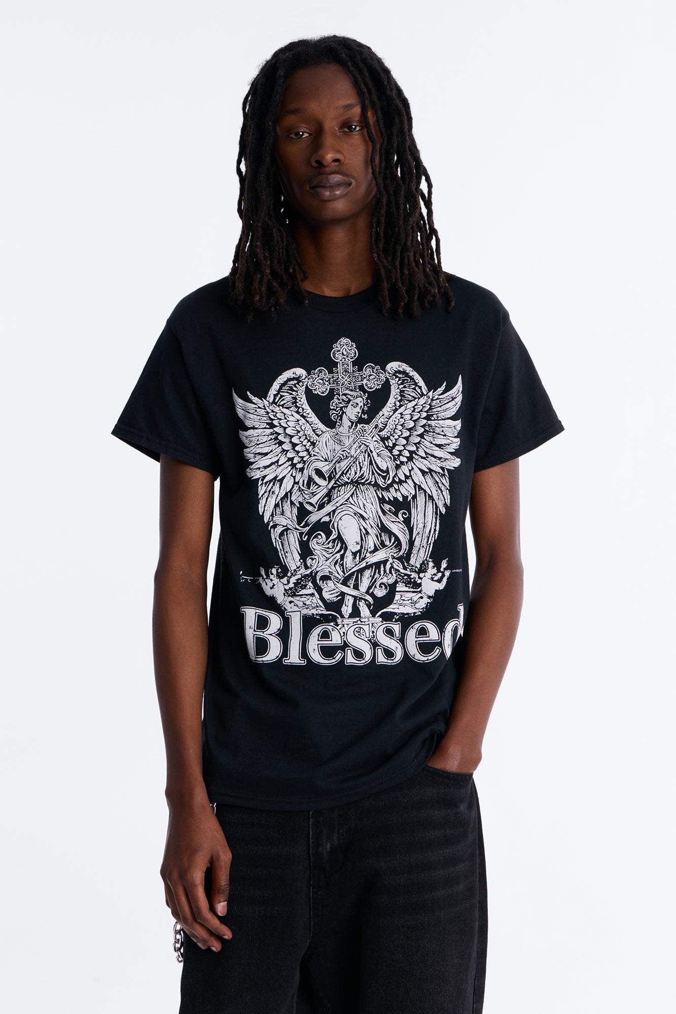La Familia Blessed Angel Short Sleeve Tee - Black