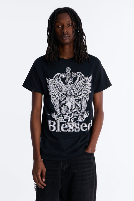 La Familia Blessed Angel Short Sleeve Tee - Black