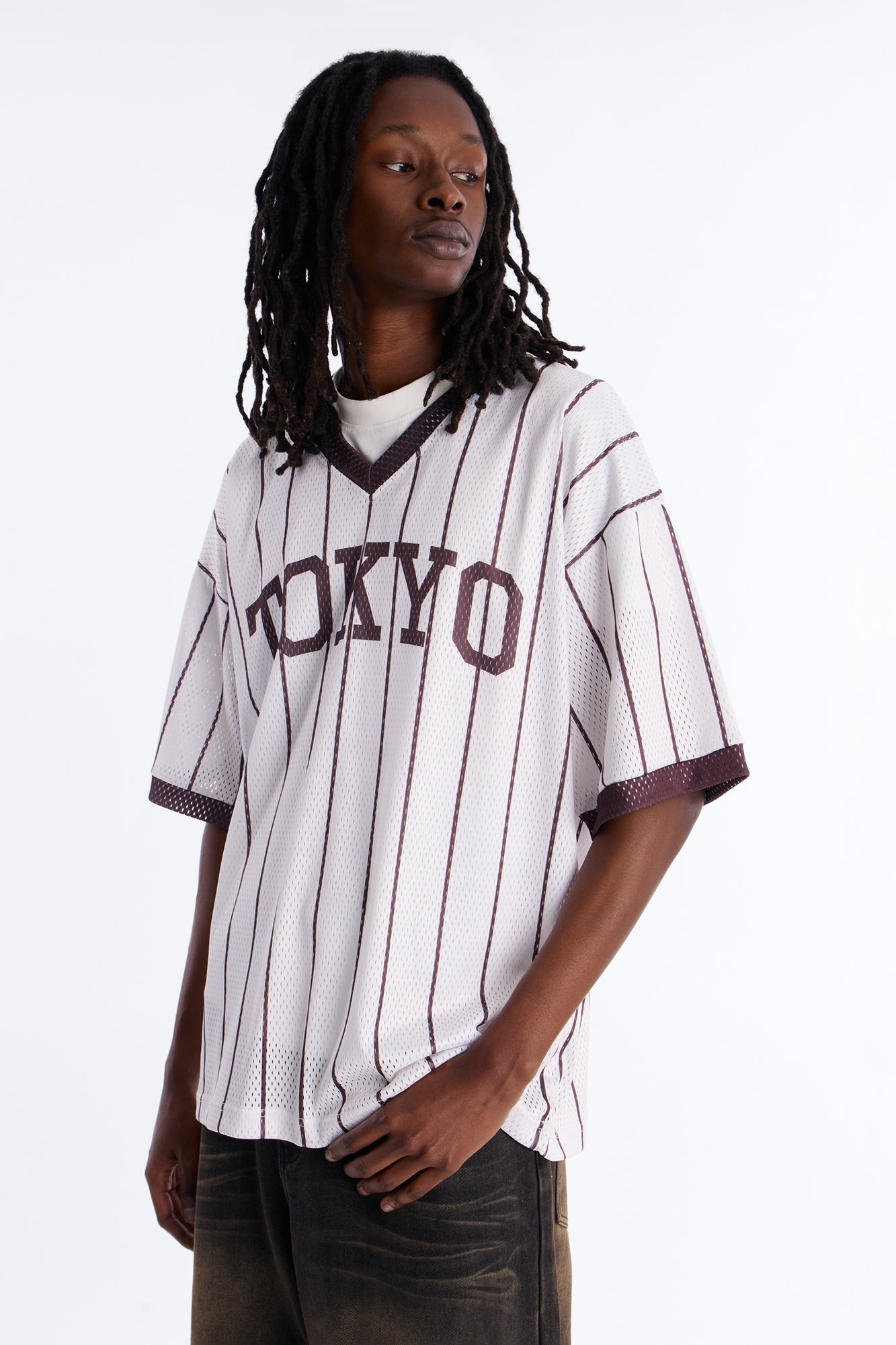 Jersey Fit Tokyo V-Neck Shirt - White