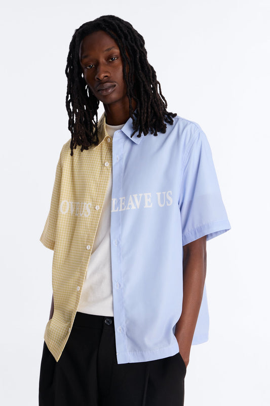 Relaxed Split Button Up Shirt - Yellow