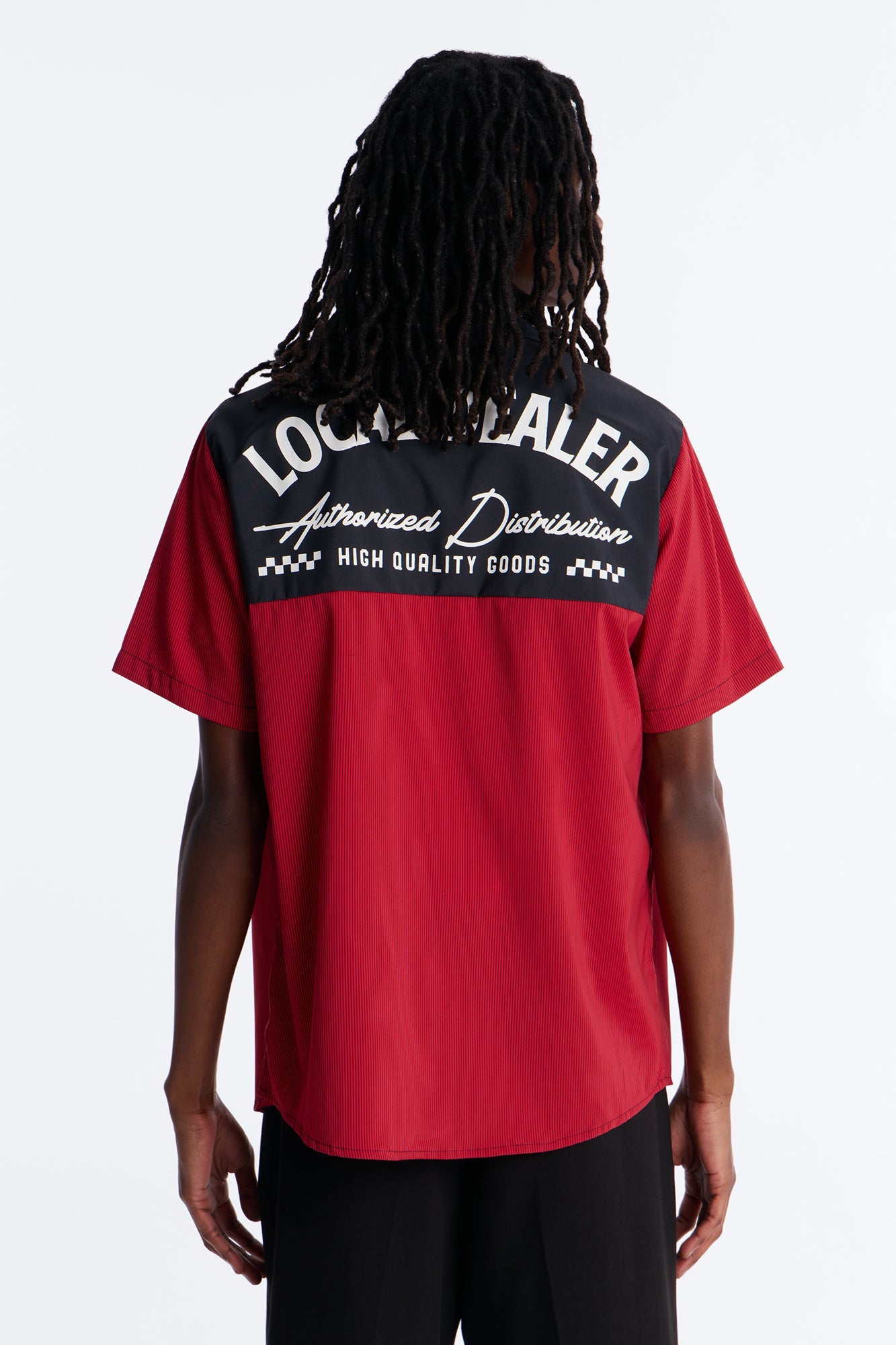 Local Dealer Striped Button Up Shirt - Red
