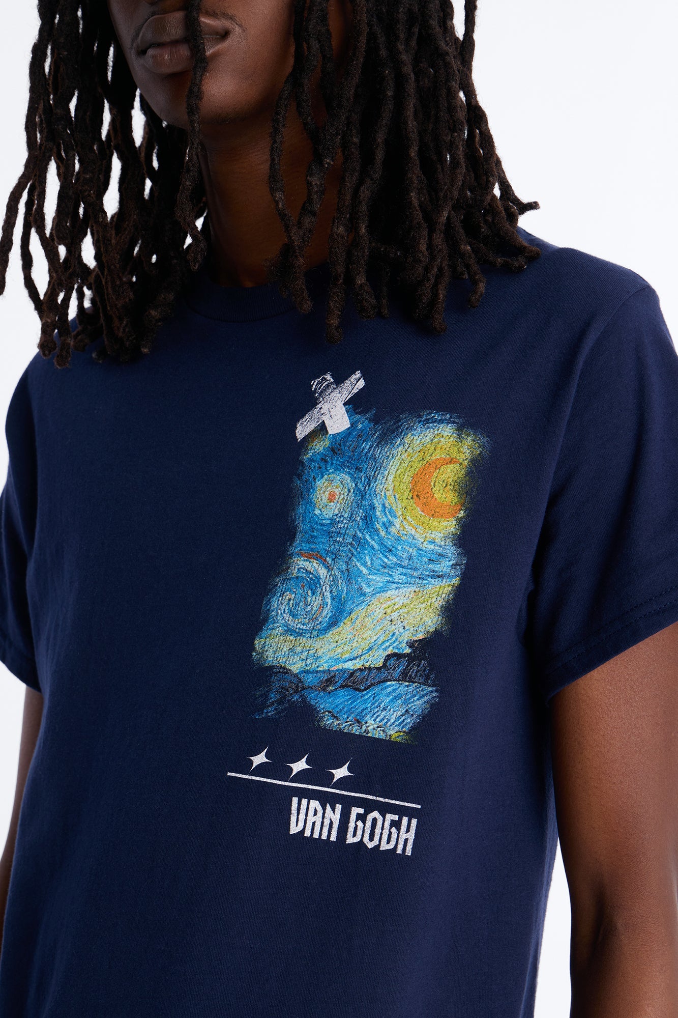 Van Gogh Stars Don't Sleep Short Sleeve Tee - Navy