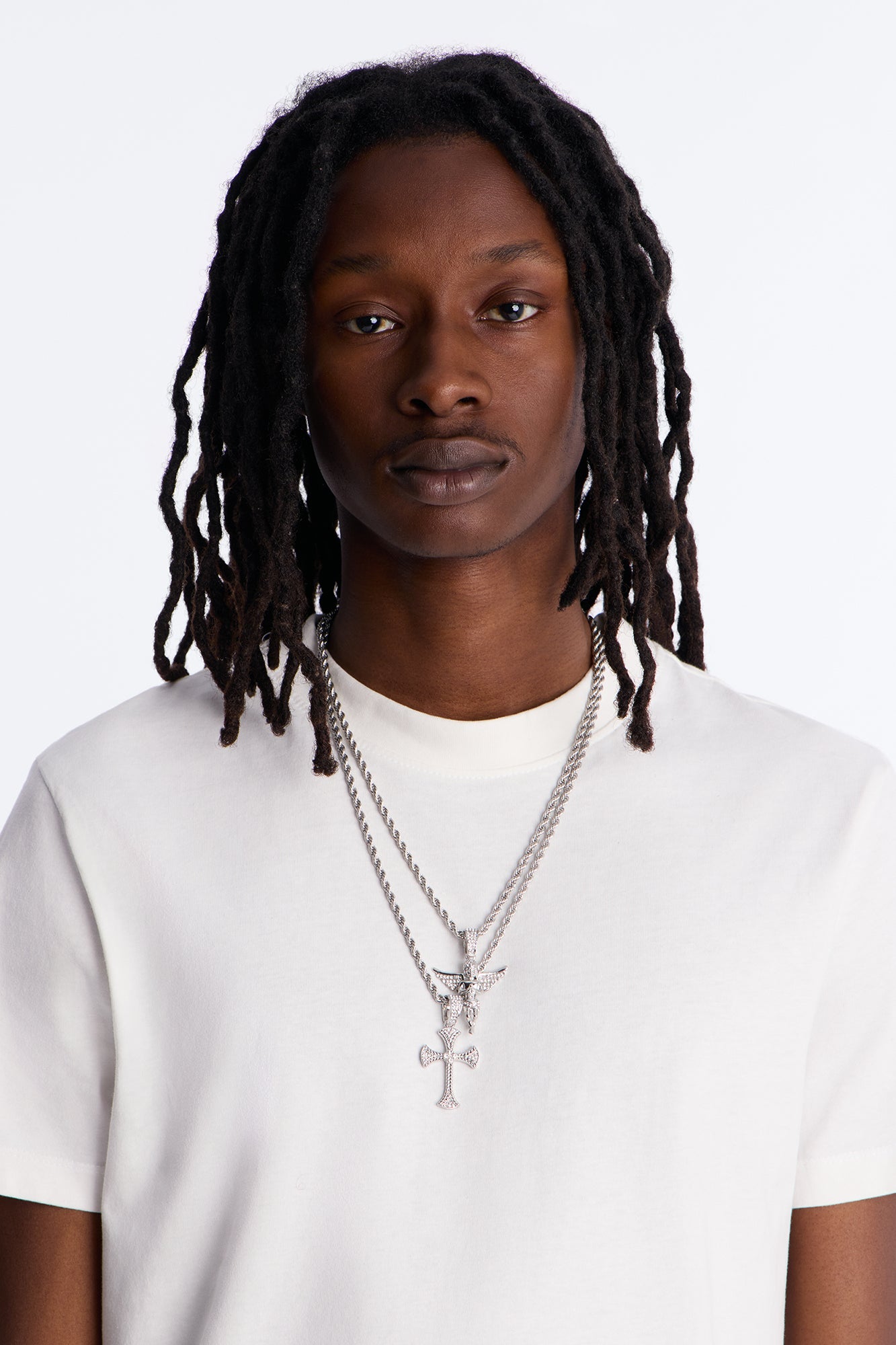 Divine Protector Necklace Set - Silver