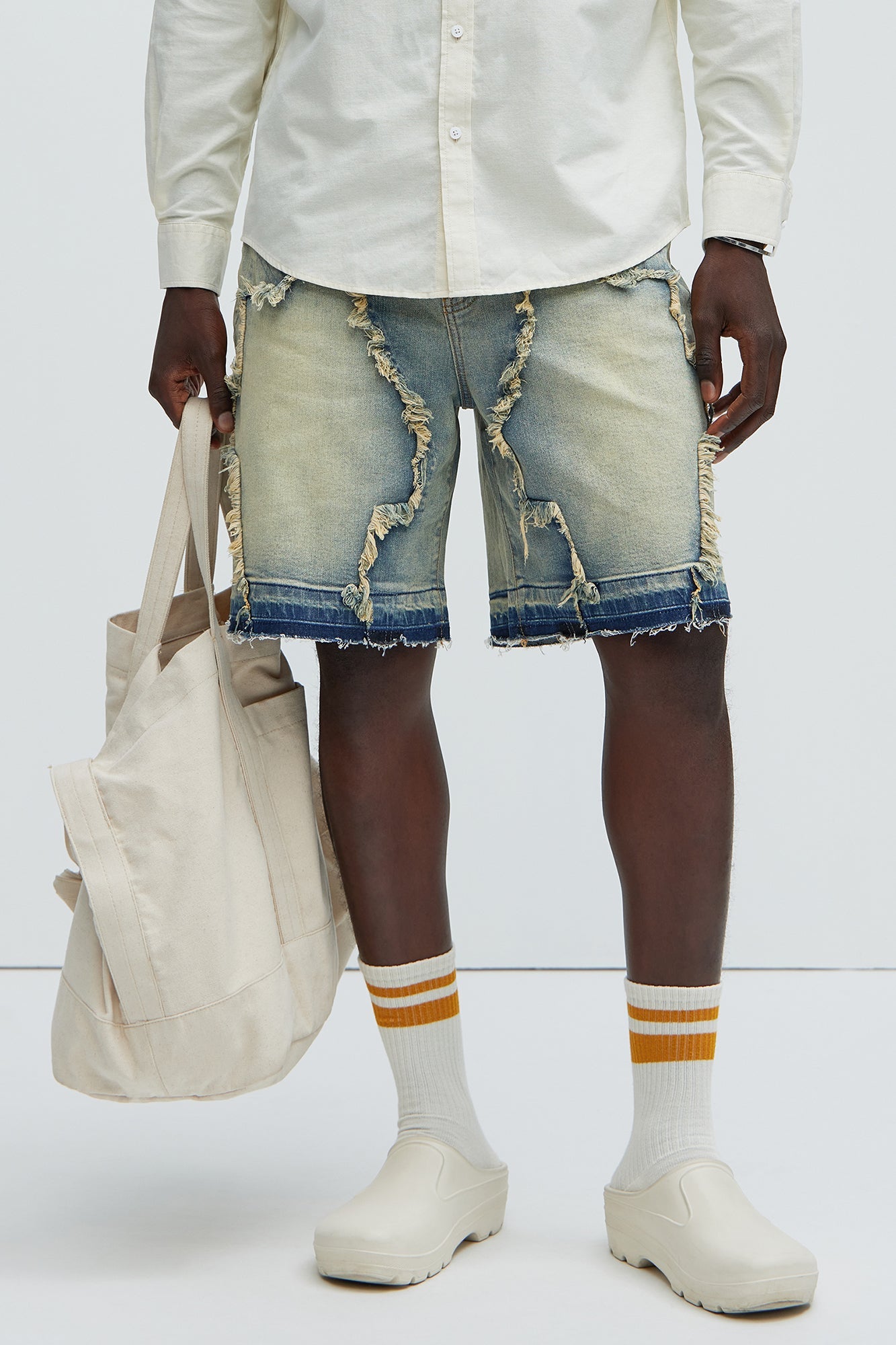 Barker Relaxed Denim Shorts - Vintage Blue Wash