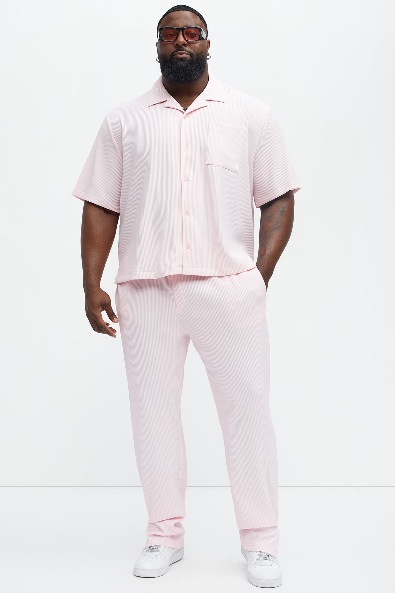 Show Up Short Sleeve Cuban Shirt - Pink