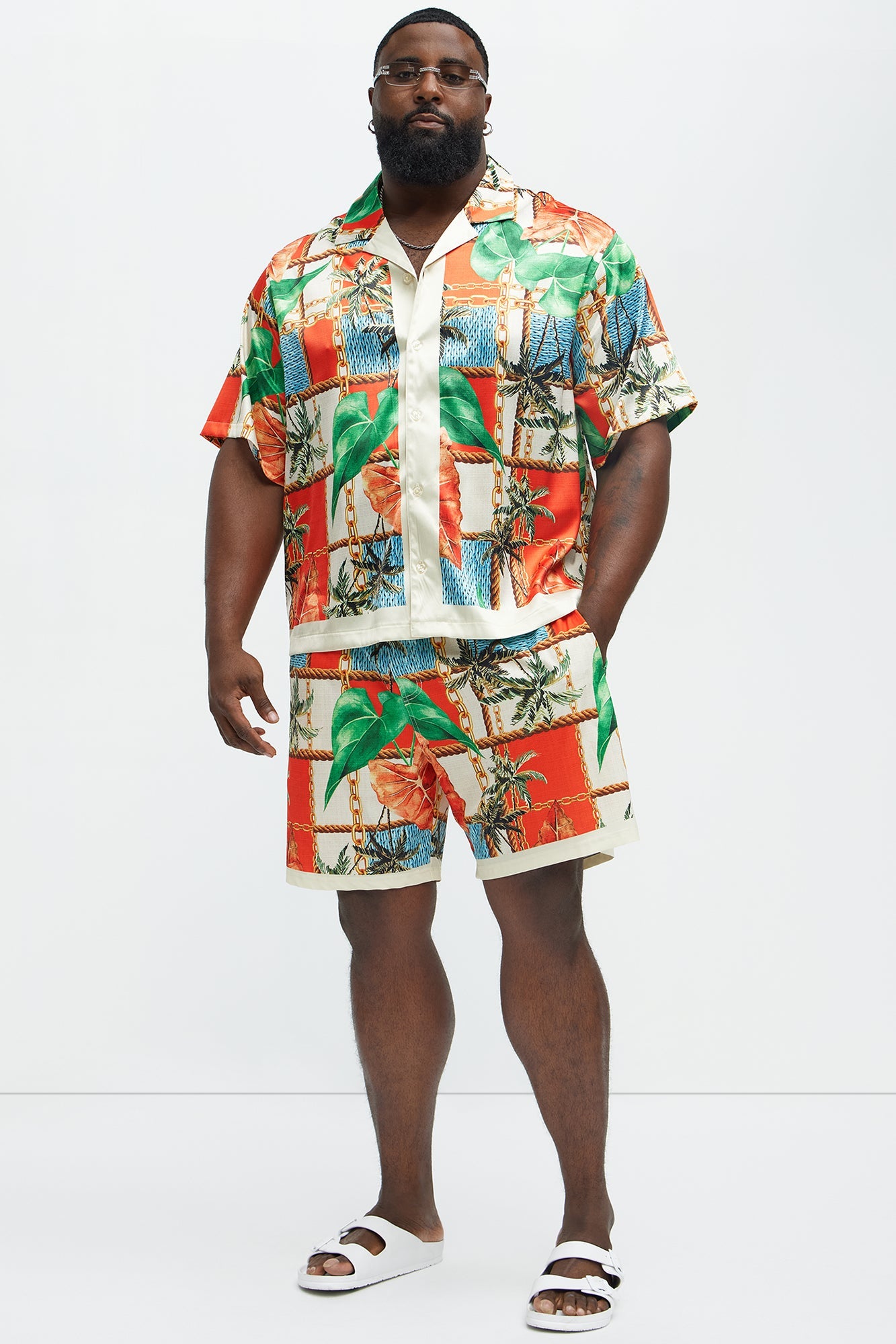 Summer Away Printed Cuban Collar Shirt - Multi Color