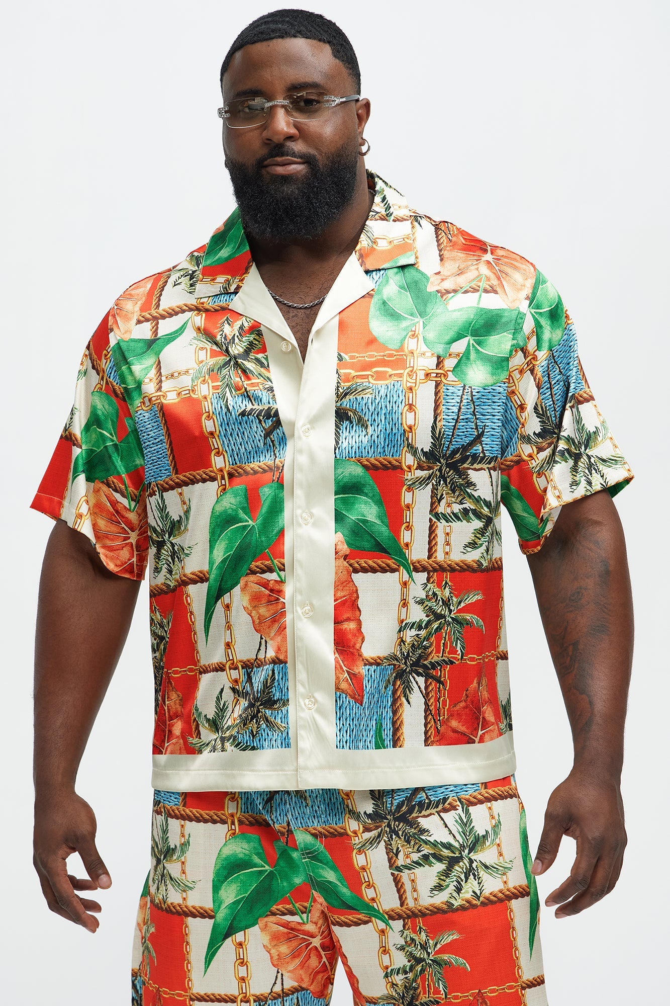 Summer Away Printed Cuban Collar Shirt - Multi Color