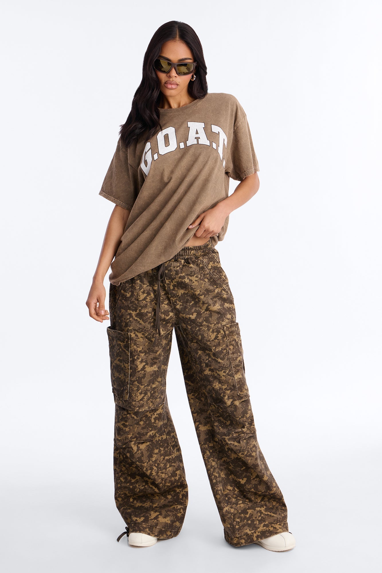 GOAT Washed Tee - Brown NEWFASHIONEDGE